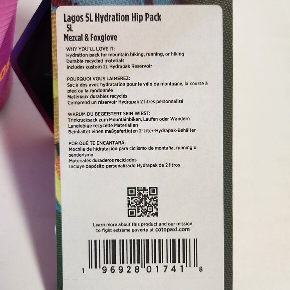 Cotopaxi Lagos 5L Hydration Hip Pack With 2 Liter Bladder Mezcal & Foxglove New - Picture 6 of 7